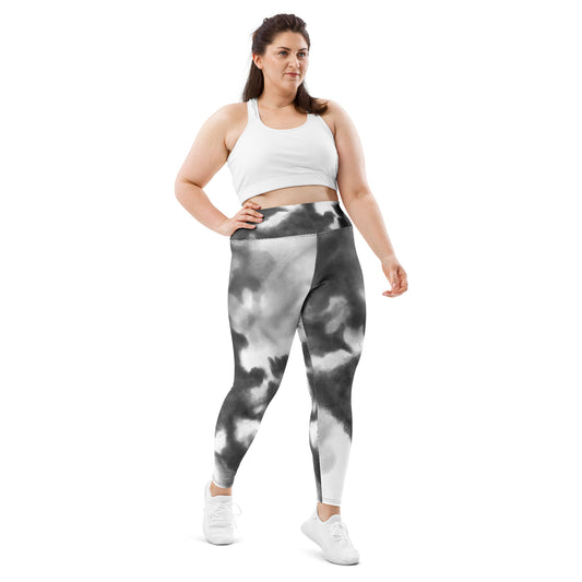 Bleach washed  Plus Size Leggings