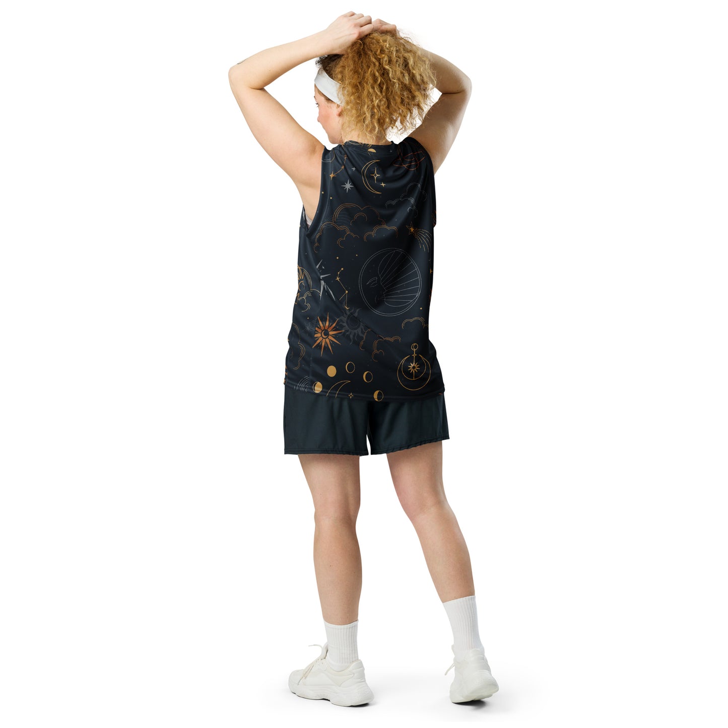 Stars and Planets Recycled unisex basketball jersey