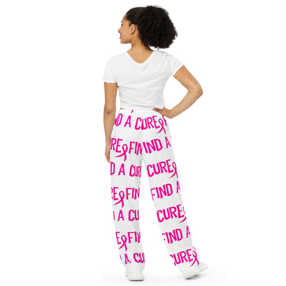 Find A Cure All-over print unisex wide-leg pants