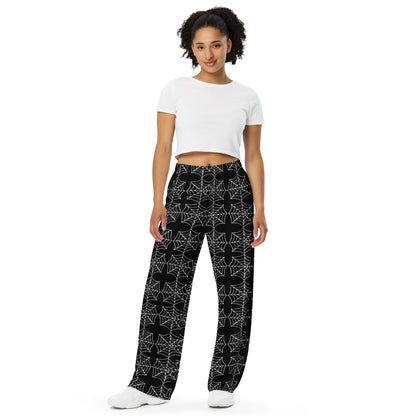 Spiderwebs All-over print unisex wide-leg pants