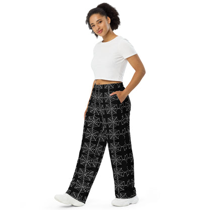 Spiderwebs All-over print unisex wide-leg pants