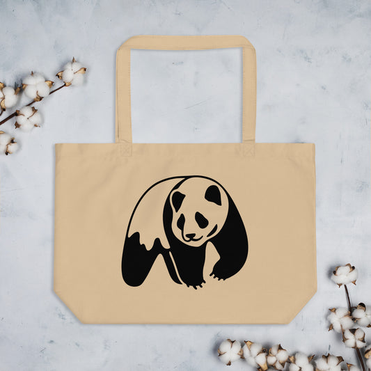 Panda Large organic tote bag