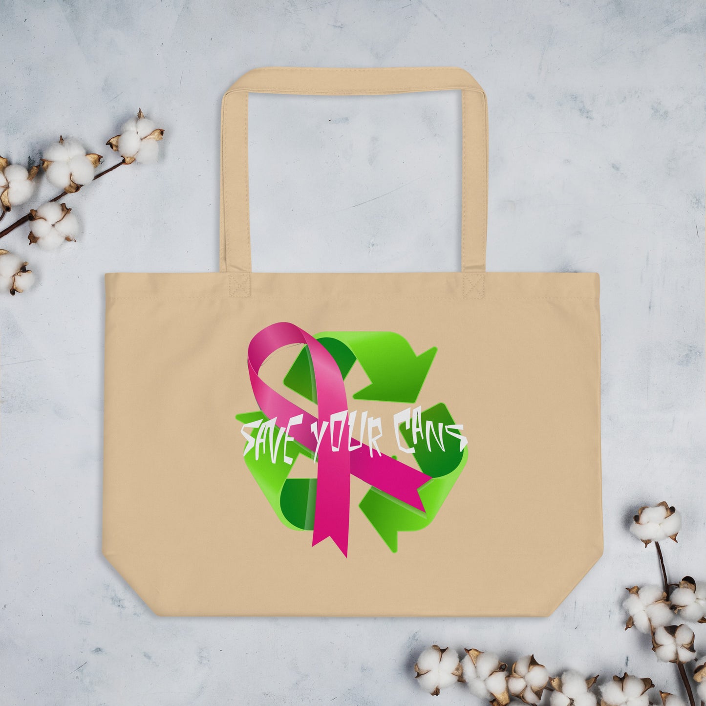 Save Your Cans Large organic tote bag