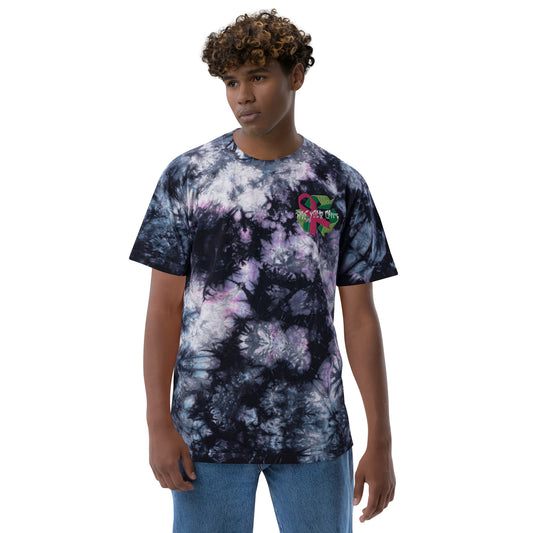 Save Your Cans Oversized tie-dye t-shirt