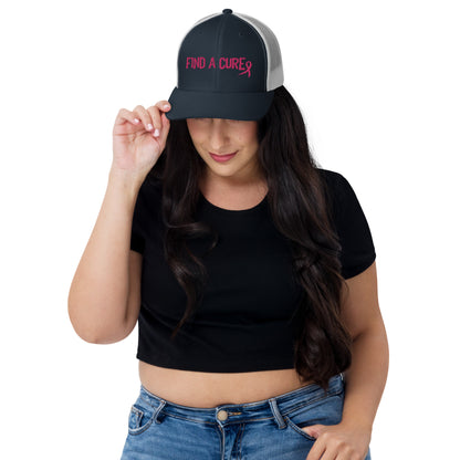 3D Embroidered Find A Cure Trucker Cap