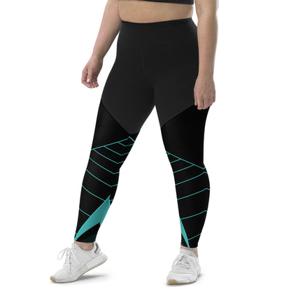 Blue Deco Sports Leggings