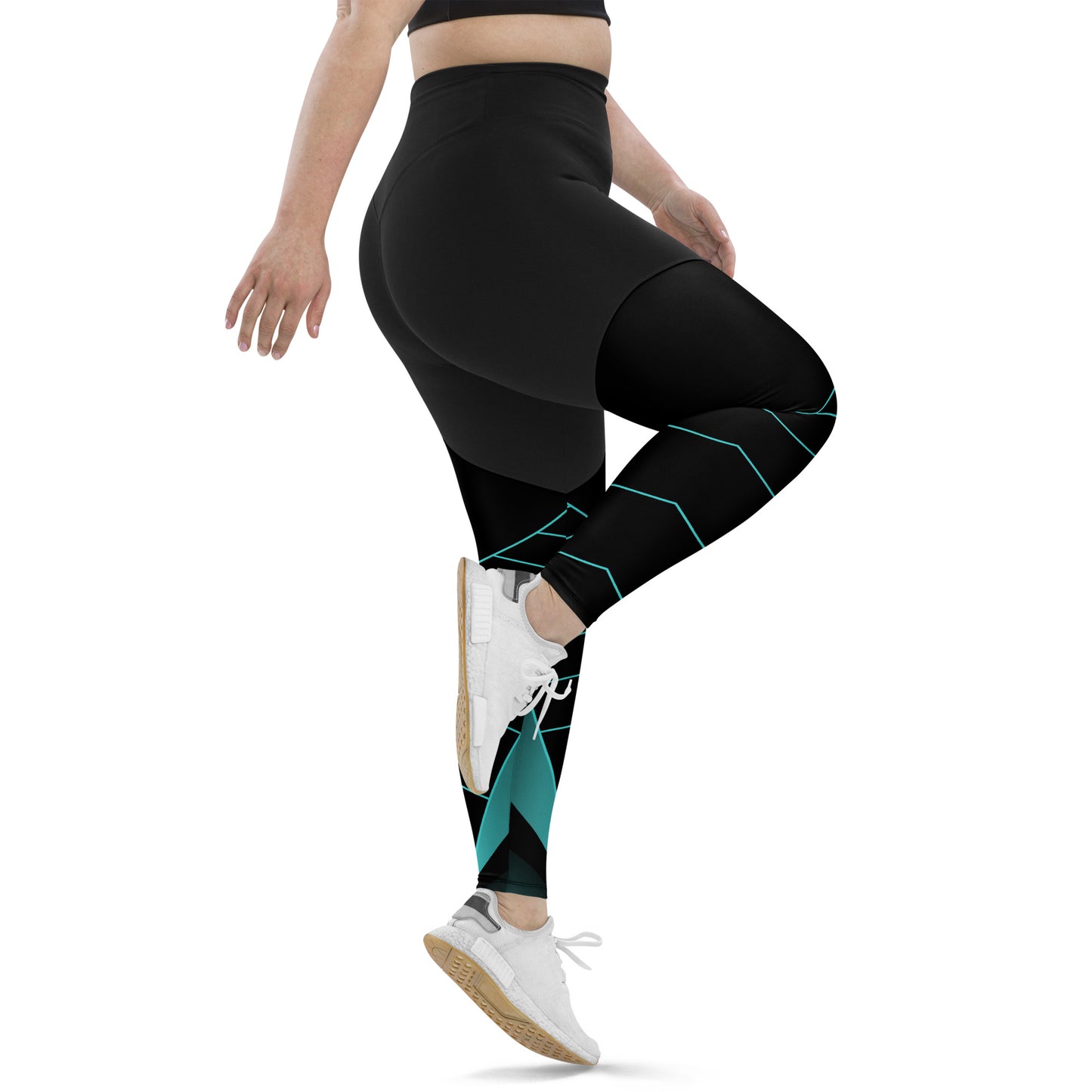 Blue Deco Sports Leggings