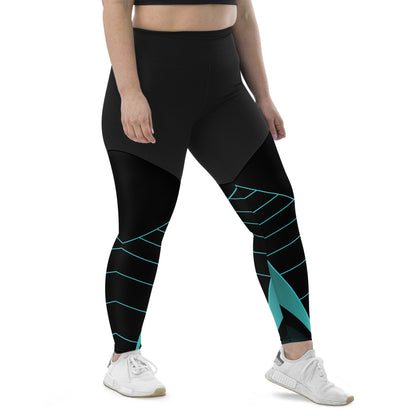 Blue Deco Sports Leggings