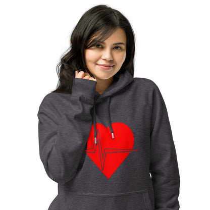 Heart smart Unisex eco raglan hoodie