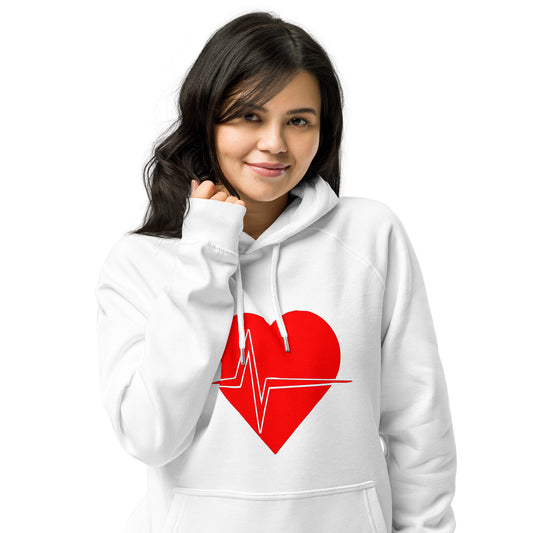 Heart smart Unisex eco raglan hoodie