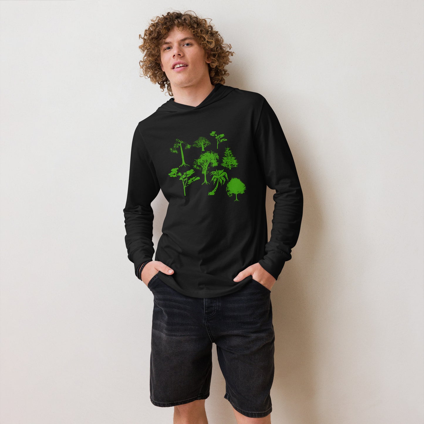 Hooded long-sleeve Trees tee