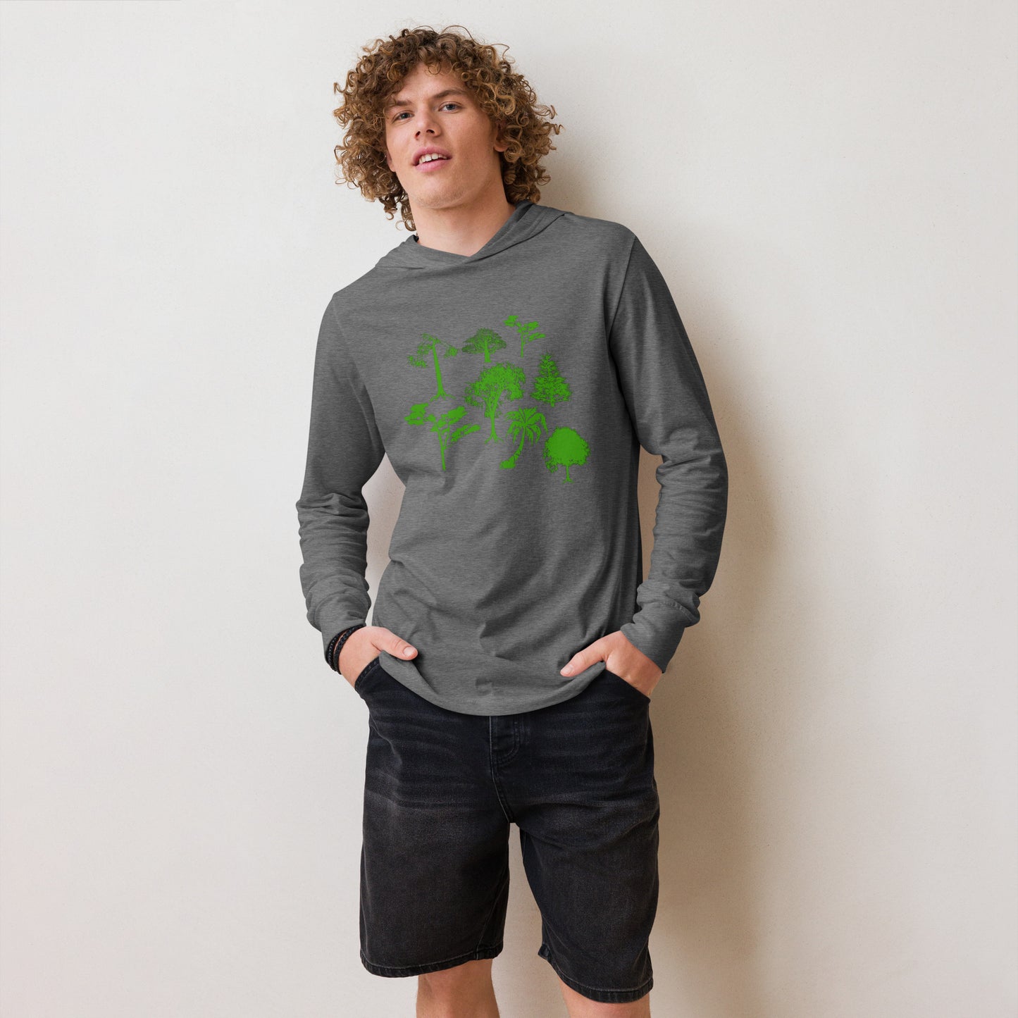 Hooded long-sleeve Trees tee