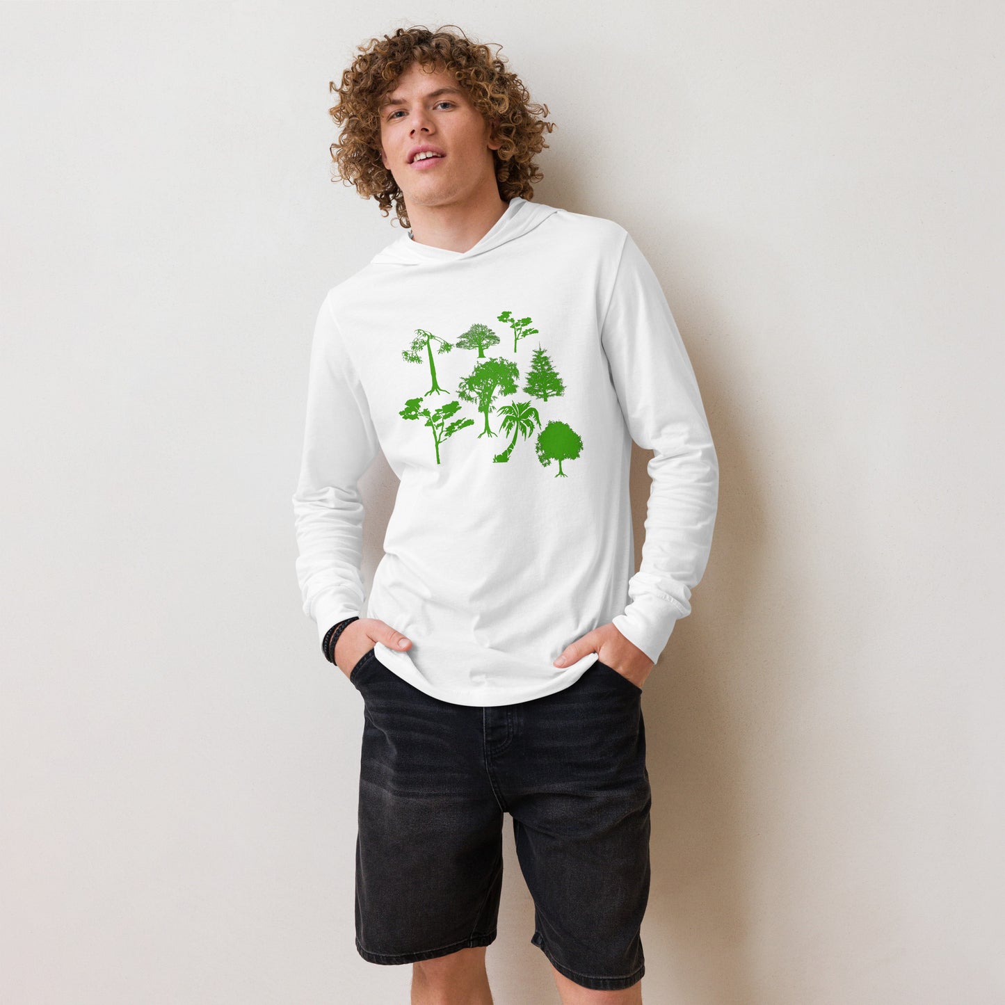 Hooded long-sleeve Trees tee