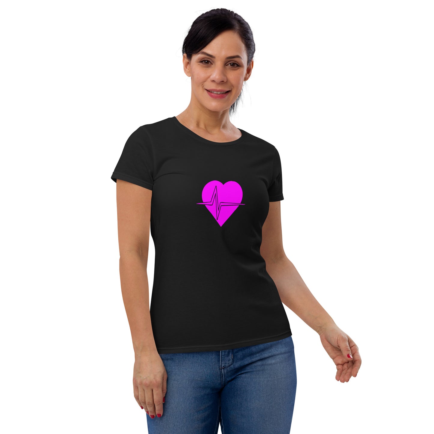 Hot Pink Heart Smart Women's short sleeve t-shirt