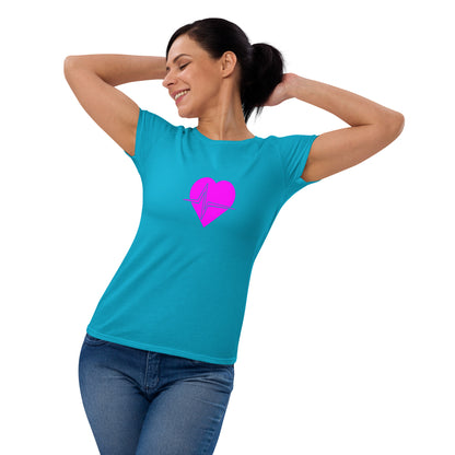 Hot Pink Heart Smart Women's short sleeve t-shirt