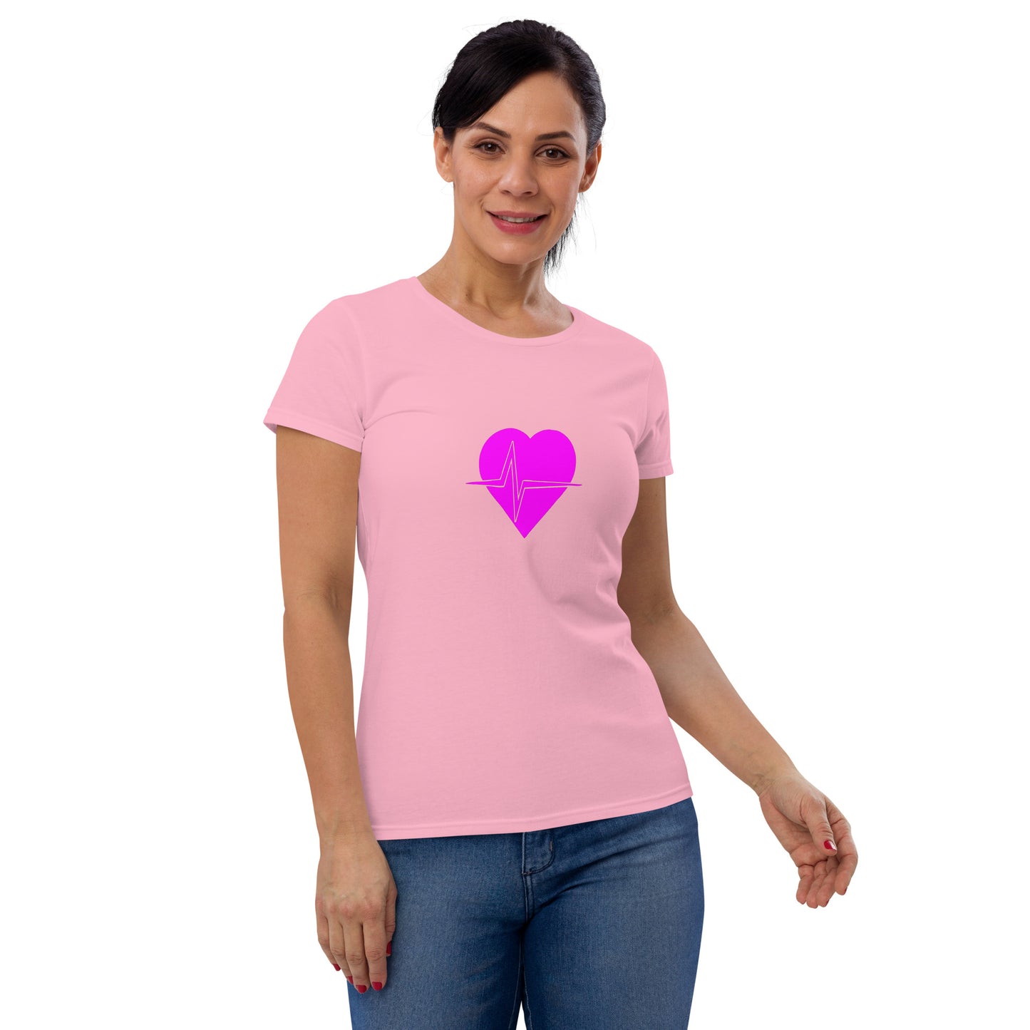 Hot Pink Heart Smart Women's short sleeve t-shirt