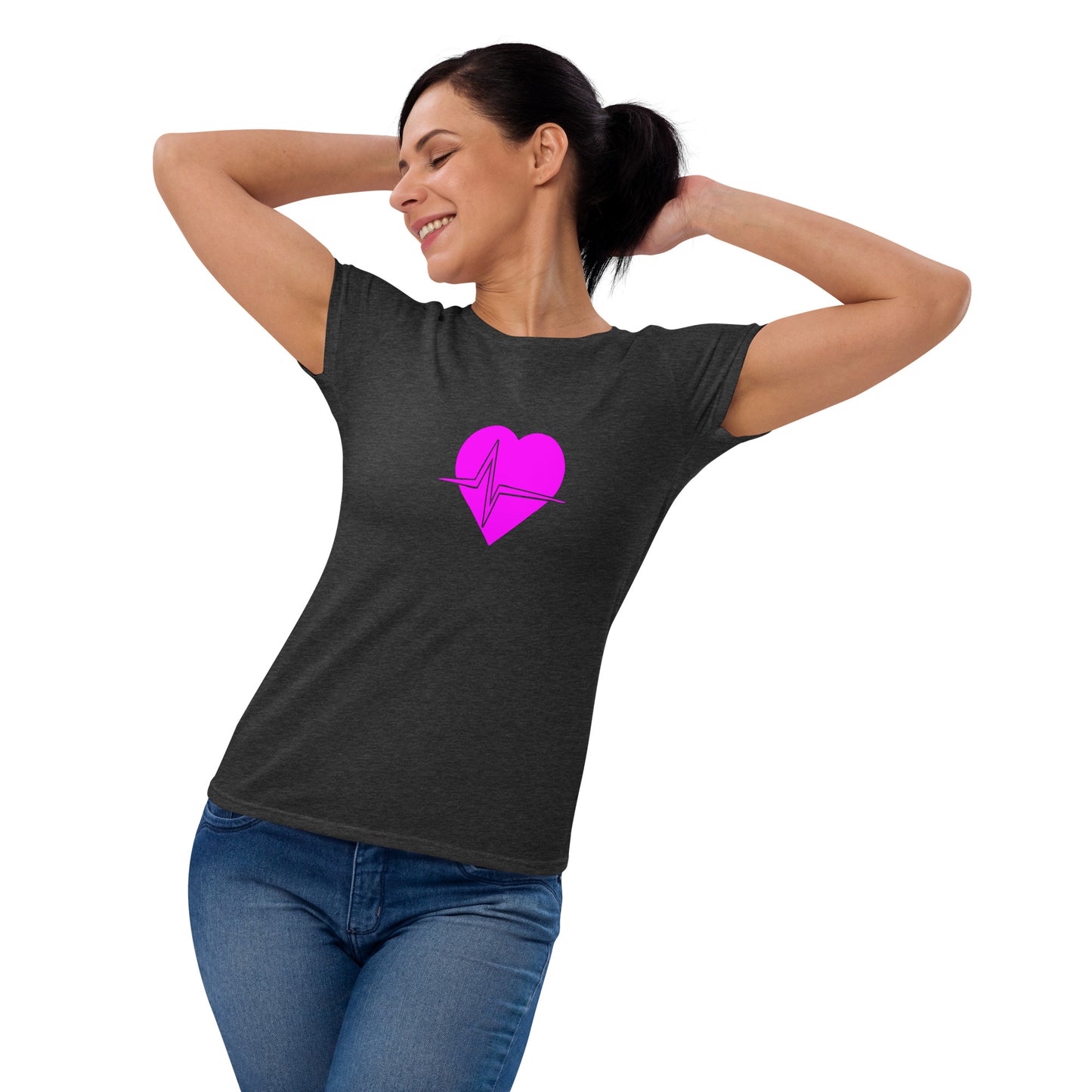 Hot Pink Heart Smart Women's short sleeve t-shirt