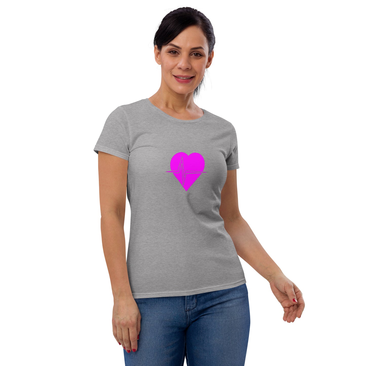 Hot Pink Heart Smart Women's short sleeve t-shirt