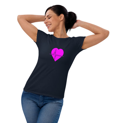 Hot Pink Heart Smart Women's short sleeve t-shirt