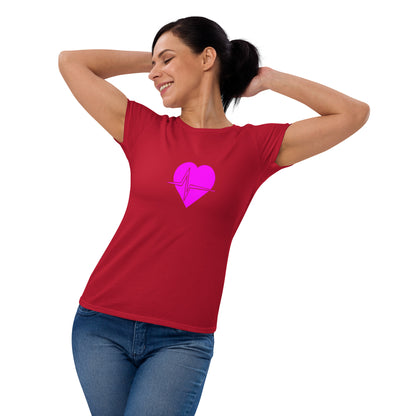 Hot Pink Heart Smart Women's short sleeve t-shirt