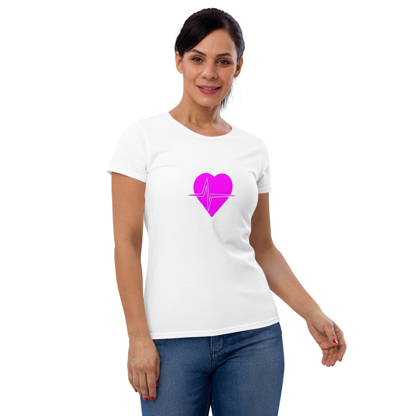 Hot Pink Heart Smart Women's short sleeve t-shirt