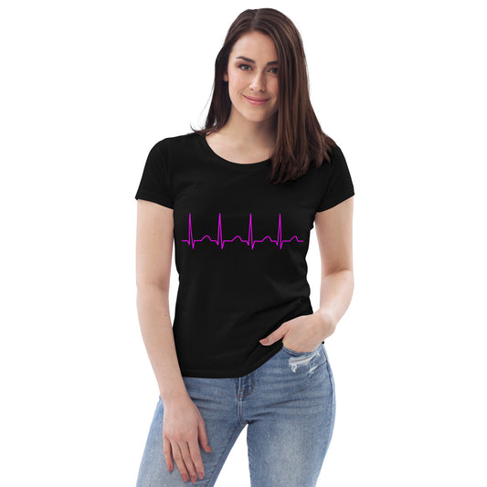 Women's heartbeat fitted eco tee