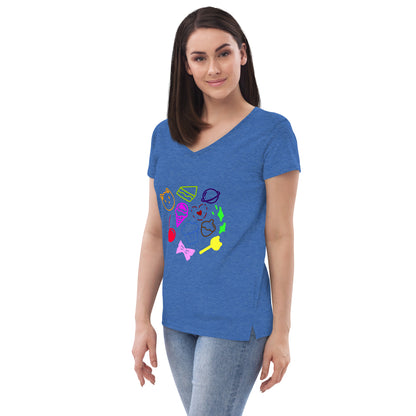 Women’s cupcake recycled v-neck t-shirt