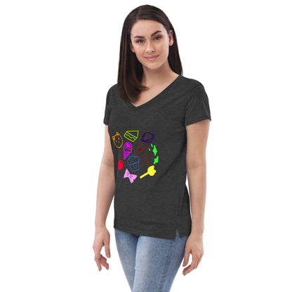 Women’s cupcake recycled v-neck t-shirt