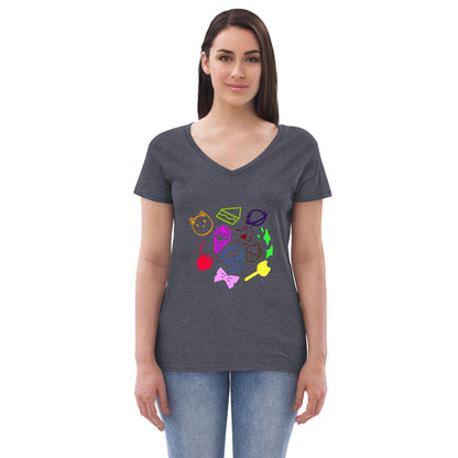 Women’s cupcake recycled v-neck t-shirt