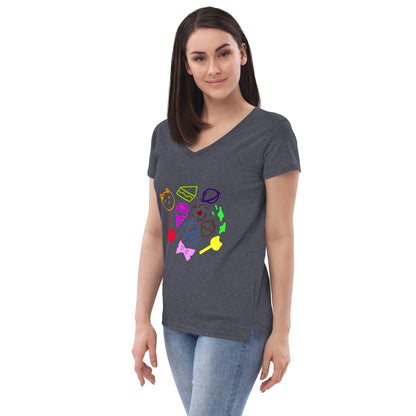 Women’s cupcake recycled v-neck t-shirt